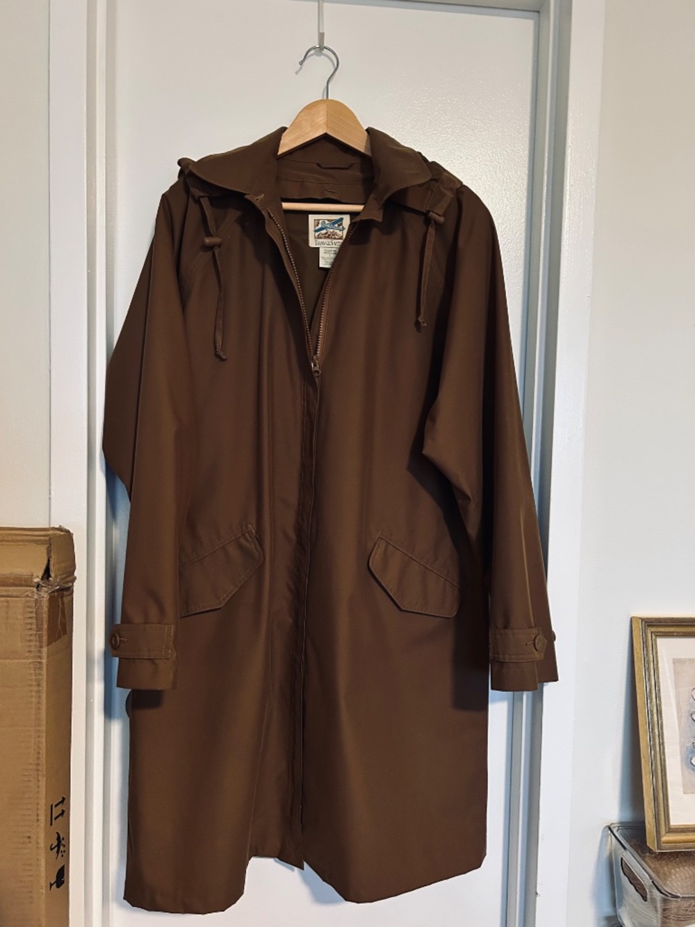 TravelSmith Women's Long Raincoat, Rich Brown, Size L
